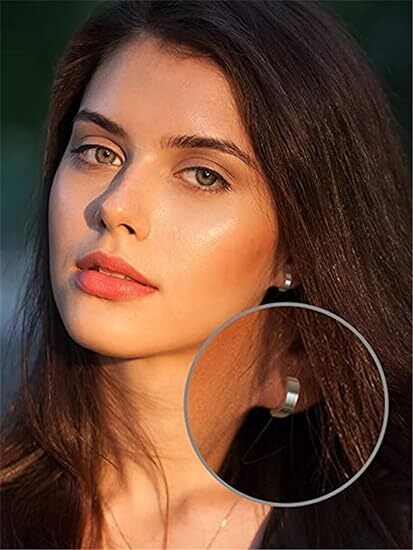 316L Surgical Steel Clip On Men Women Hypoallergenic Non-piercing Hoop Earrings